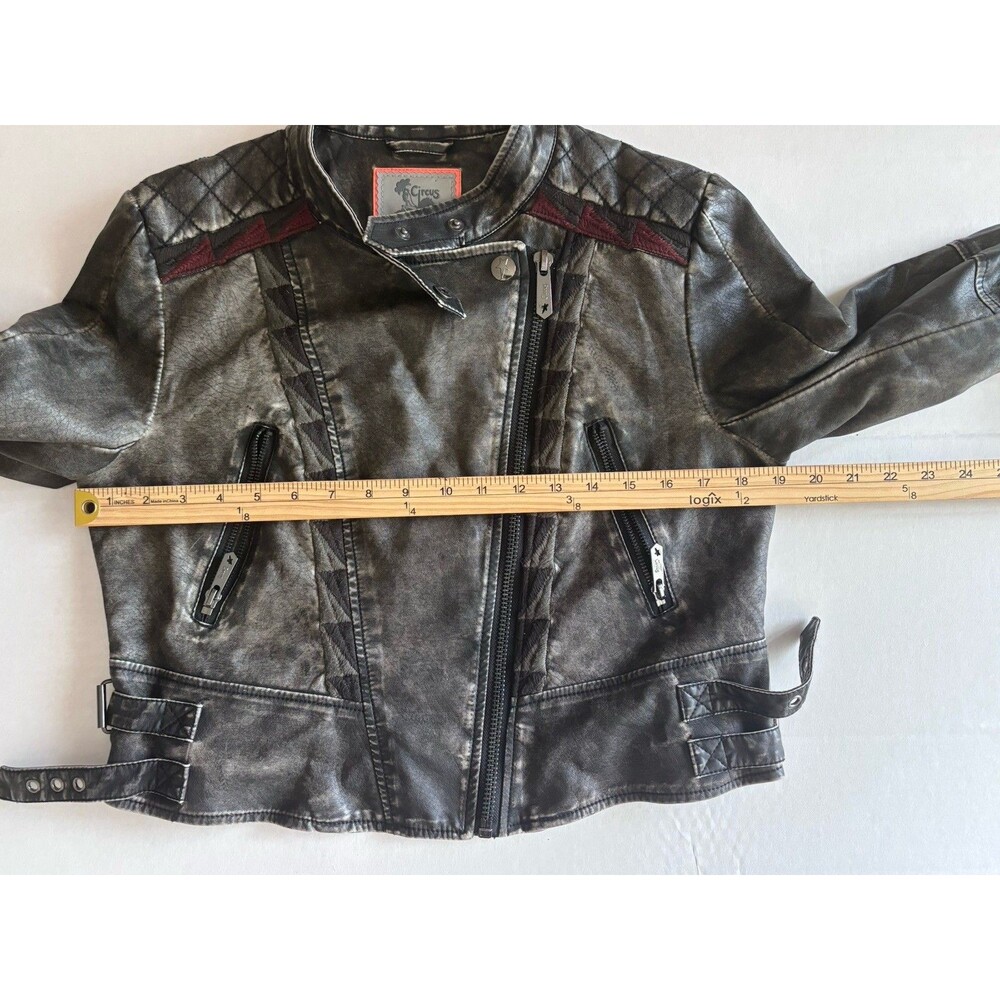 Circus by Sam Edelman Women’s Vegan Leather Moto Biker Jacket Gray Size M - Picture 7 of 16